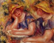 皮埃尔 奥古斯特 雷诺阿 : Two Women in Blue Blouses